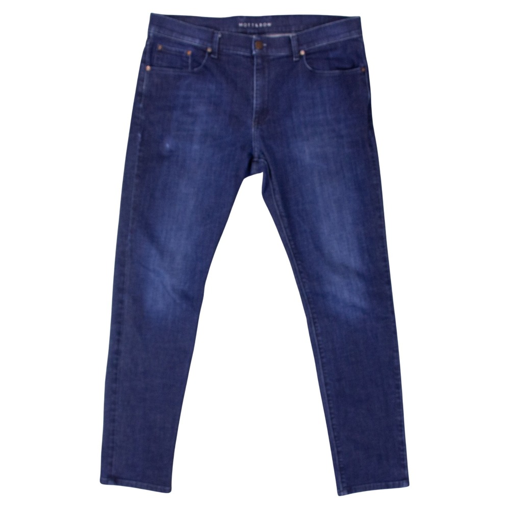 Mott & Bow Mens Crosby Skinny Jeans Dark Indigo Blue 36x32 Stretch Denim